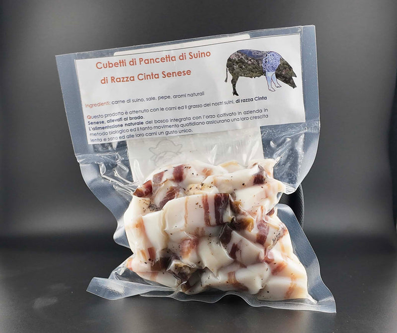 Cubetti di Pancetta di Suino di Razza Cinta Senese