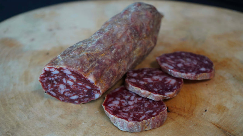 Salame di suino di razza Cinta Senese al finocchio