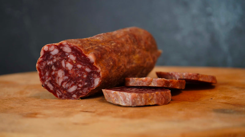 Salame di suino di razza Cinta Senese al finocchio