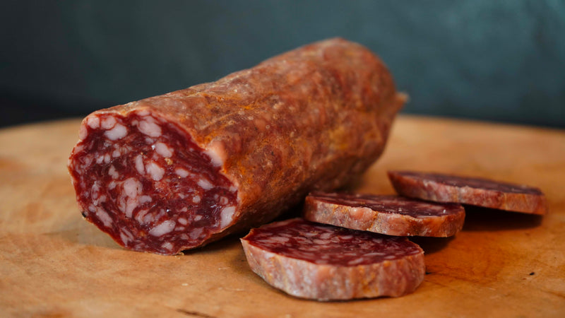 Salame di suino di razza Cinta Senese al finocchio